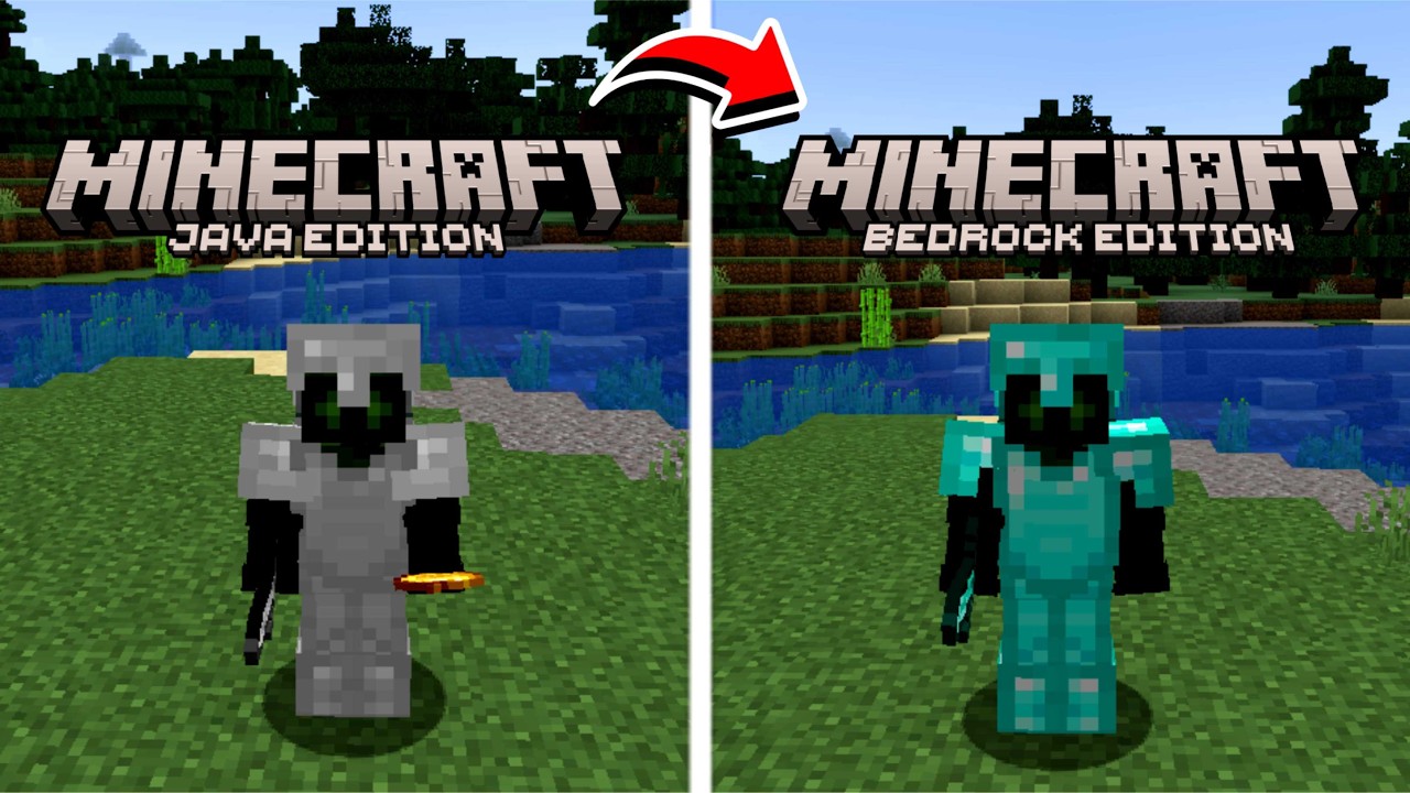 Player Minecraft JAVA Mencoba PVP DI Minecraft BEDROCK