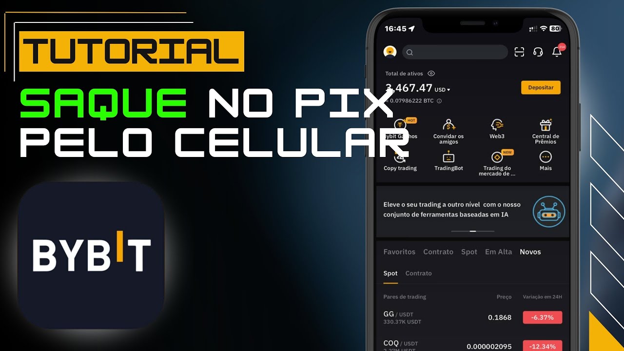 COMO VENDER CRIPTOMOEDA E FAZER O SAQUE NA BYBIT PARA O BANCO  -  APP CELULAR