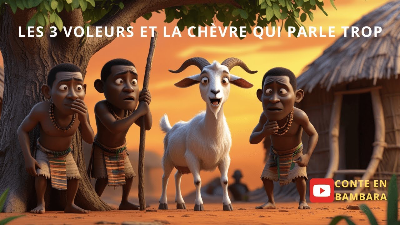 Les 3 Voleurs et la Ch&egrave;vre Qui Parle Trop 🐐 | Conte africain en bambara sous-titr&eacute; fran&ccedil;ais