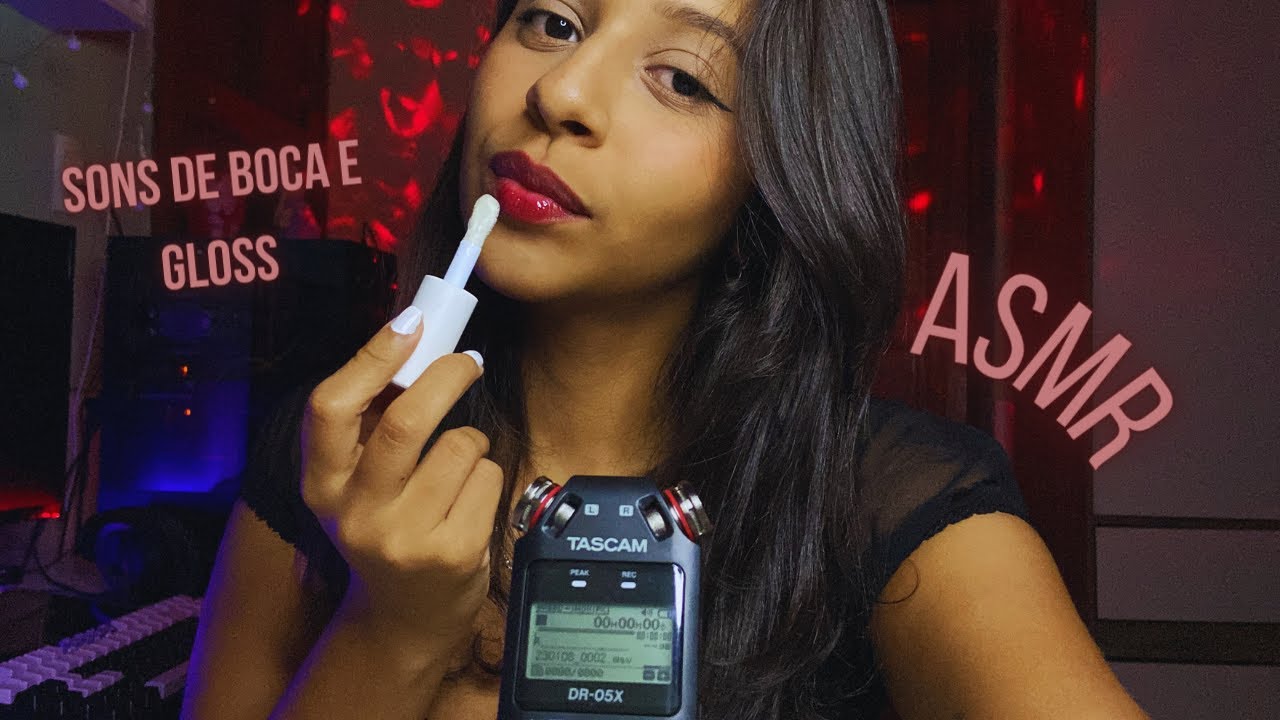 ASMR: MOSTRANDO TODOS OS MEUS GLOSSES (sons de boca molhados mouth sounds)
