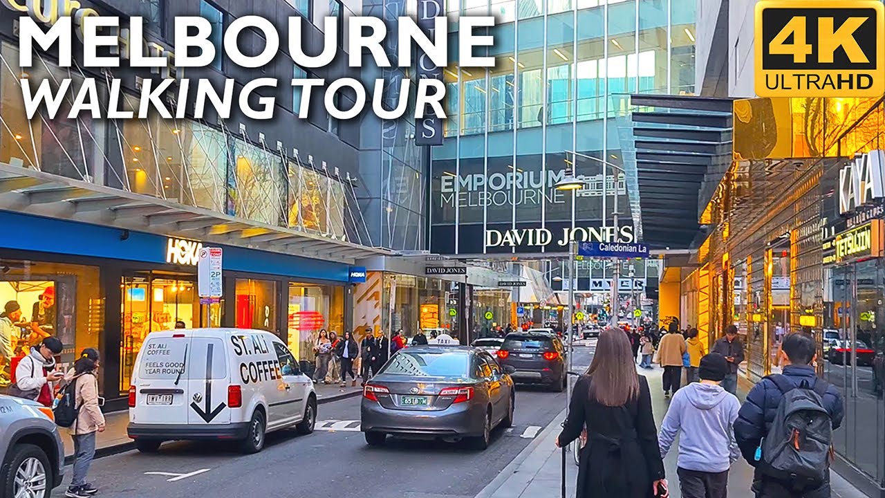 Melbourne Australia City Walking Tour - Little Bourke Street to Little Lonsdale Street | 4K Video