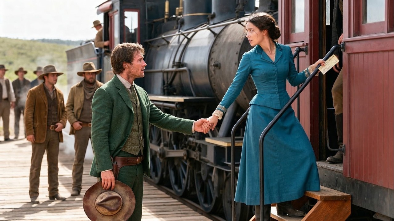 Un vaquero la detuvo antes de subir al tren al Este y le pidió que le diera una oportunidad.