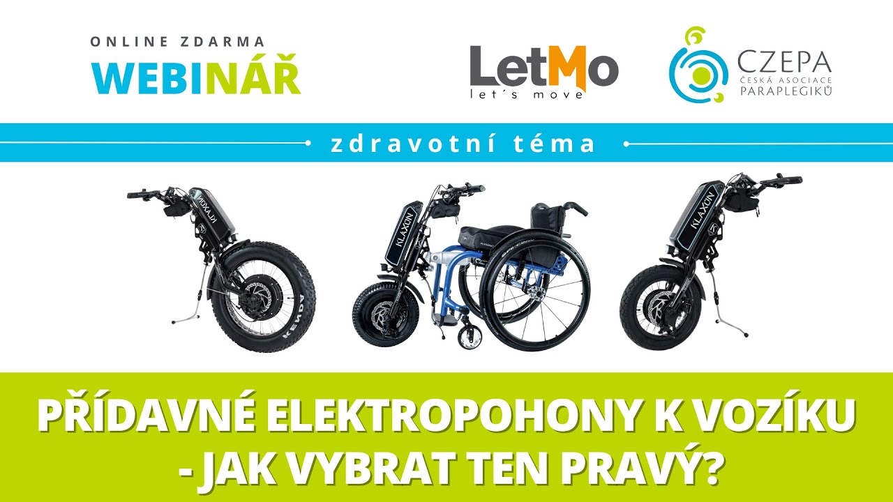 Webinář: I. díl - Přídavné elektropohony k vozíku - Jak vybrat ten pravý? (vysíláno 7.10.2025)