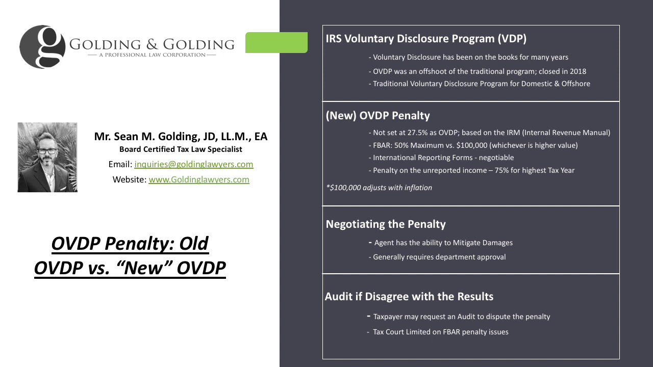 OVDP Penalty: Updated Calculation & How IRS Calculates Penalties under Offshore Voluntary Disclosure