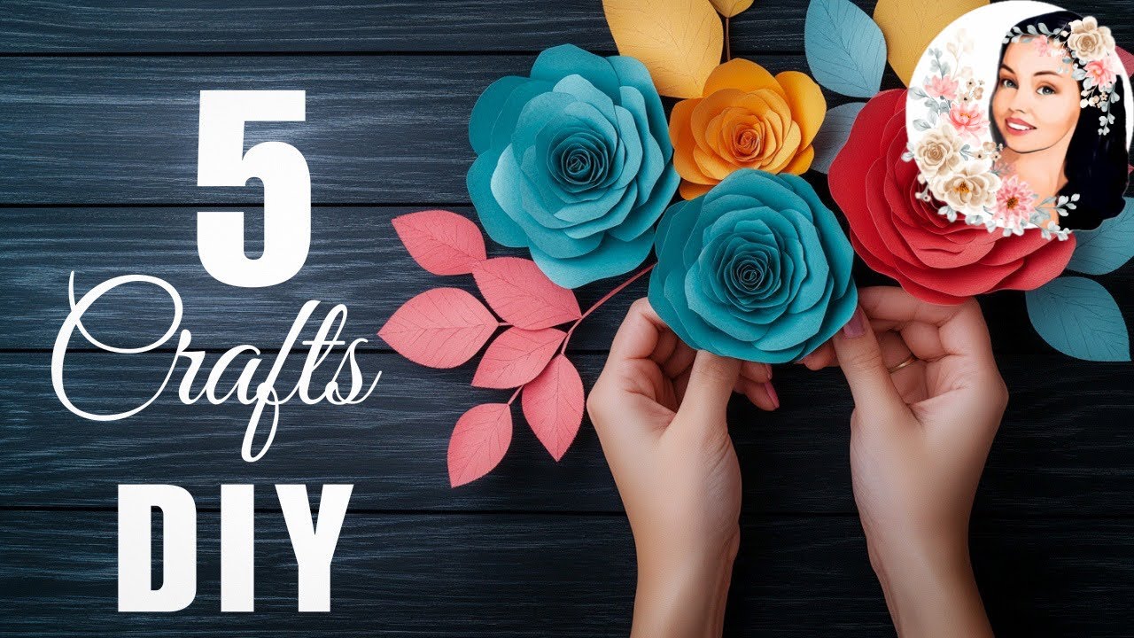 5 IDEAS 💥 Easy Paper Decoration Ideas Paper Flowers