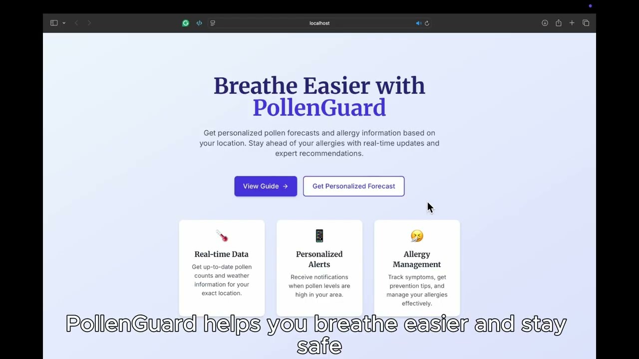 PollenGuard &ndash; Real-Time Pollen & Air Quality Tracker | IngeniumSTEM Spring Hacks 1.0