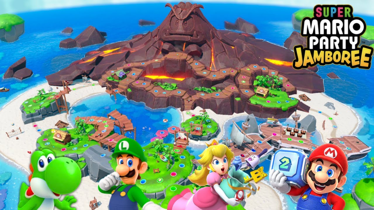 Goomba Lagoon | Yoshi, Mario, Luigi, Peach | Super Mario Party Jamboree full gameplay