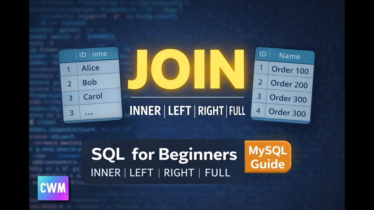 SQL JOINs for Beginners | INNER, LEFT, RIGHT, FULL (MySQL Guide)