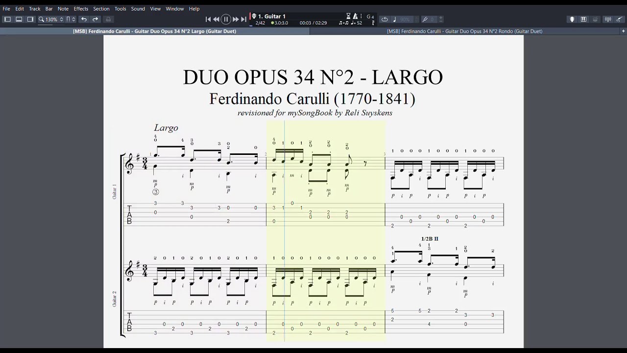FERDINANDO CARULLI - GUITARDUO opus 34 no.2
