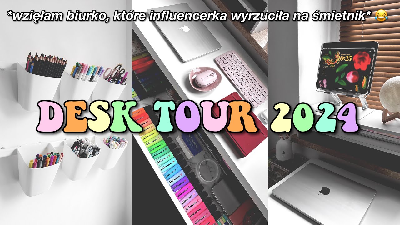 DESK TOUR 2024 ✨(czyli JAK ZABRAŁAM ZE ŚMIETNIKA BIURKO PO INFLUENCERCE 🤫)