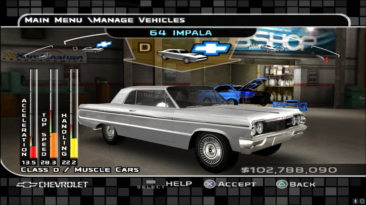Midnight Club 3 Customization Chevrolet Chevy Impala 1964