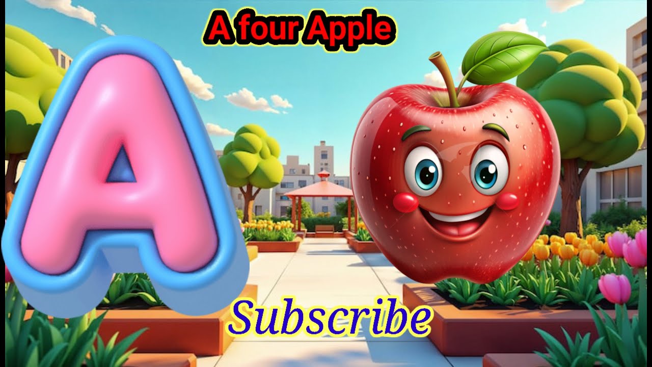 A four Apple 🍎 B four ball 🥎 ABCD Larnig vdieo ll kid's 