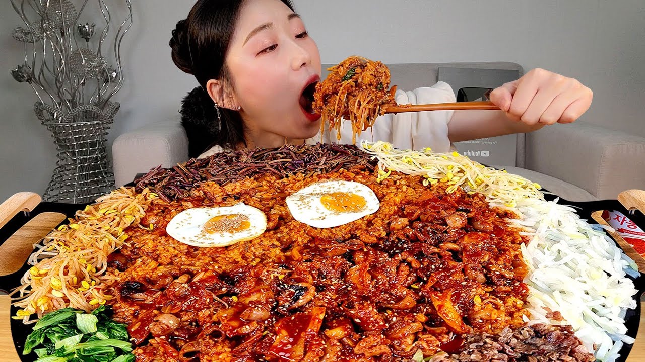 ASMR 다 먹을수 있을까요?🤔 매콤한 쭈꾸미비빔밥 리얼먹방 :) I'm going to eat spicy jukkumi bibimbap like a mountain MUKBANG