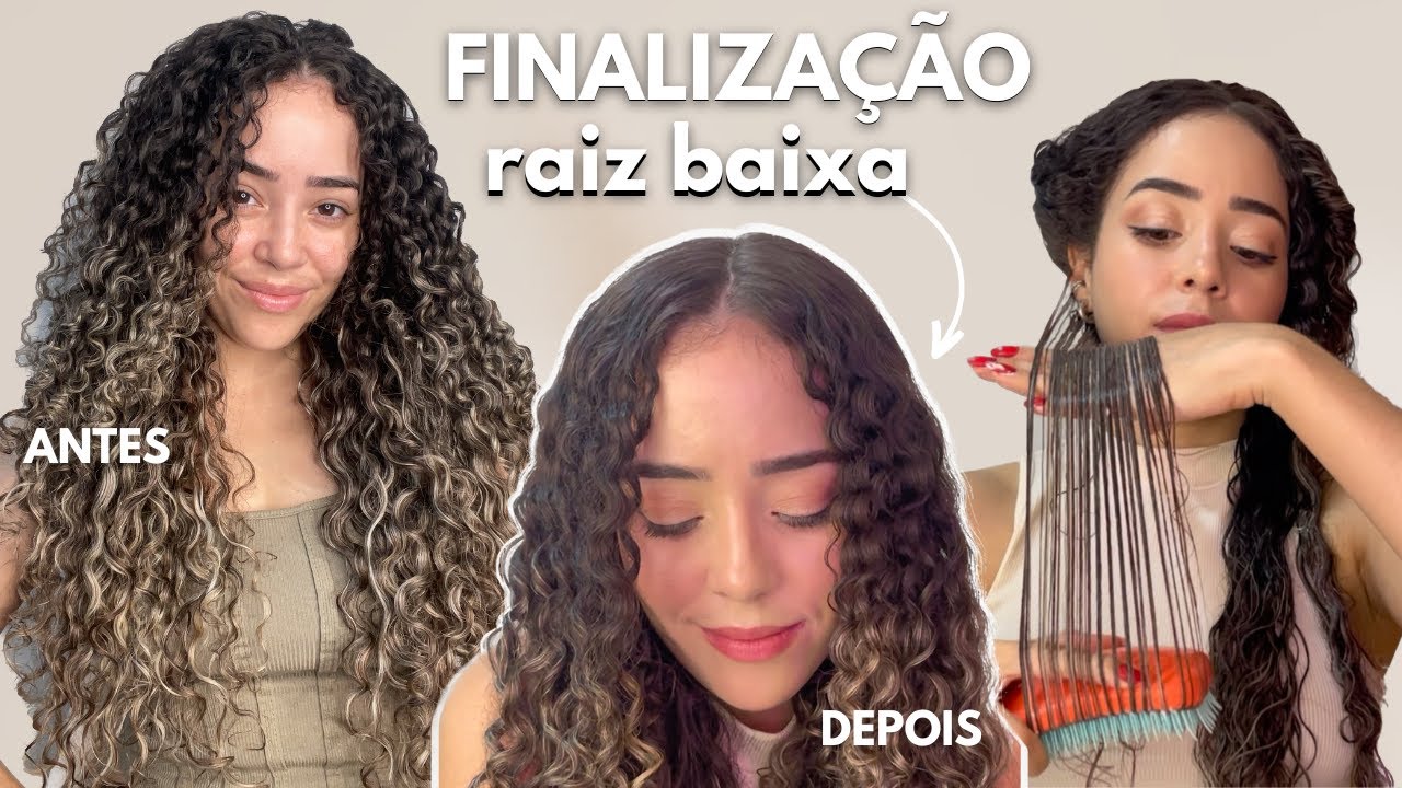 FINALIZAÇÃO RAIZ BAIXA E SEM VOLUME | para deixar o cabelo cacheado com efeito de raiz lisa