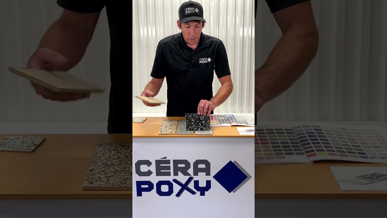 Epoxy 101 - Plancher d'époxy en flocons (flakes): étapes, produits, couleurs et grosseurs Cerapoxy