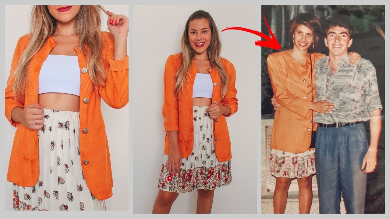 Usei ROUPAS ANTIGAS da MINHA M&Atilde;E! Anos 90