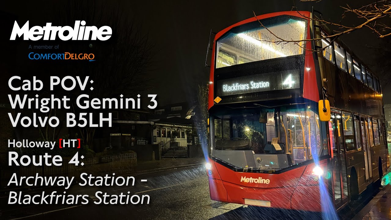 Cab POV: Metroline Route 4: Archway Station - Blackfriars Station | Volvo B5LH Gemini 3