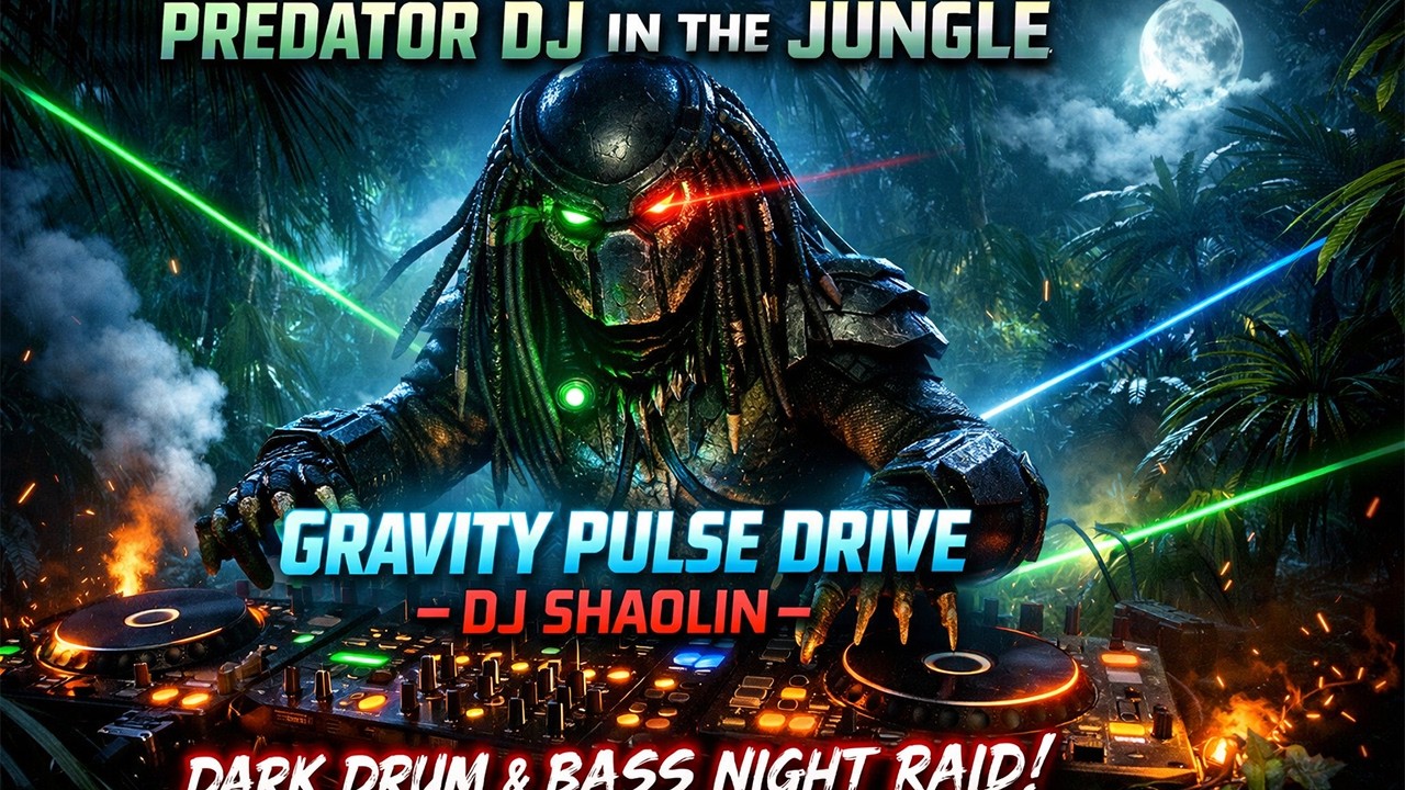 PREDATOR DJ in the Jungle 🌴 | GRAVITY PULSE DRIVE – DJ SHAOLIN | Dark Drum & Bass Night Raid