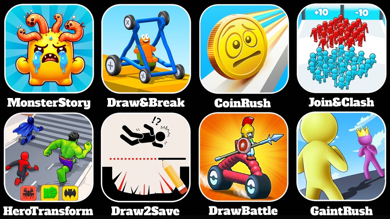 Monster Story,Draw & Break,Coin Rush,Join & Clash,Hero Transform,Draw 2 Save, VeniX GamePlay