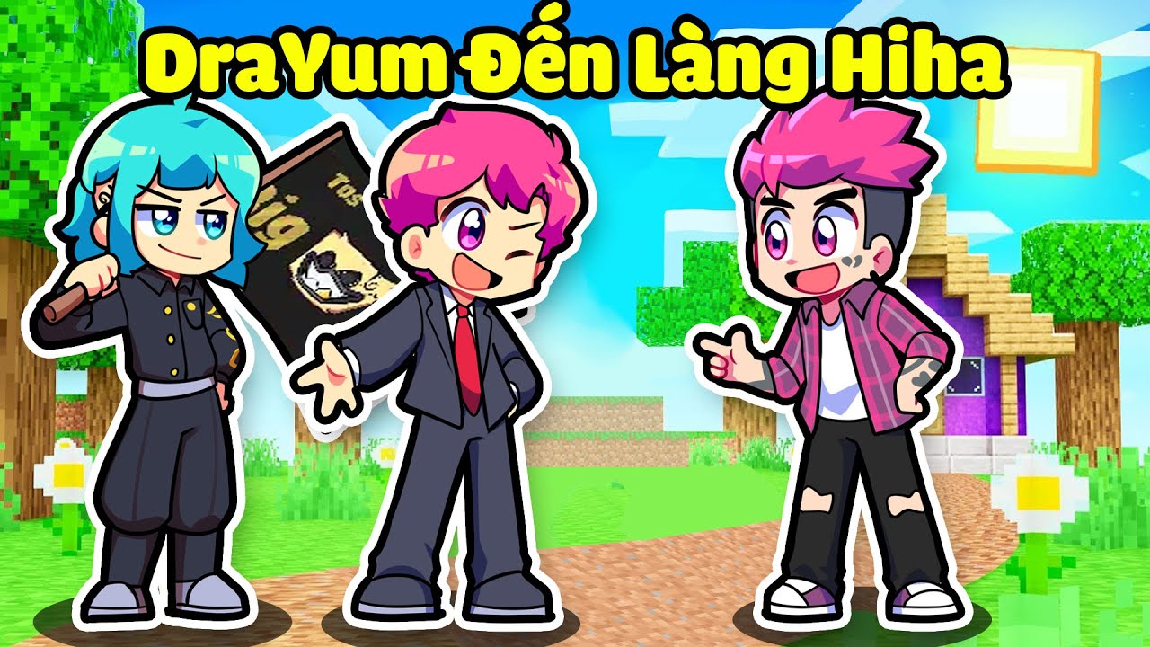 HIHA YANGHO BẤT NGỜ KHI DRAYUM ĐẾN LÀNG HIHA AUT TRONG MINECRAFT* DRAYUM LÀNG HIHA AUT 😍😎
