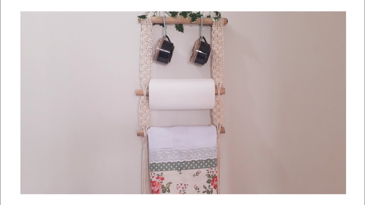porta papel toalha/ pano de prato     #macramênanadecoracao #homedecor