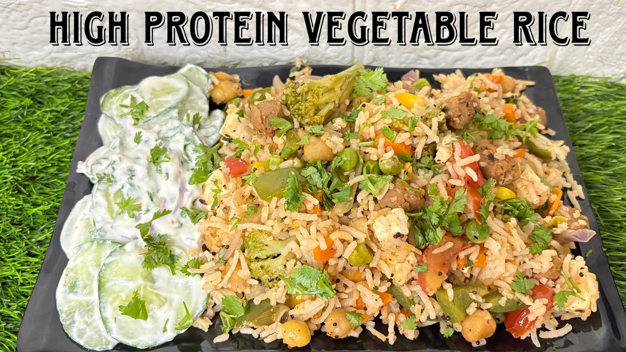 High Protein Healthy Vegetable Rice with Cucumber Salad| Fried Rice| Healthy Vegetable Rice 