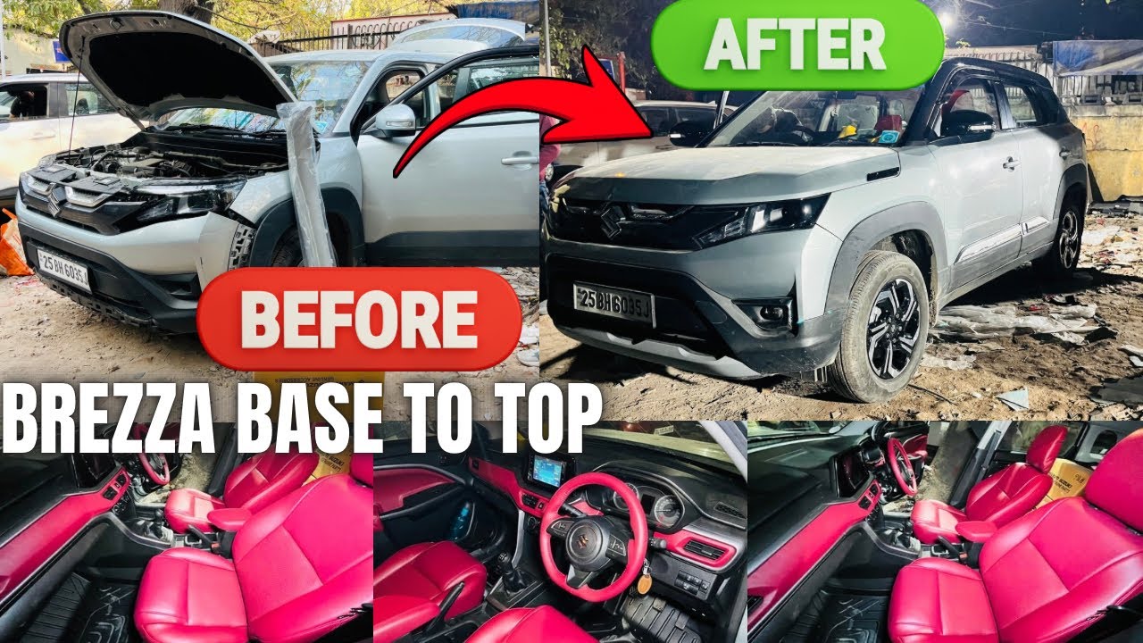 Brezza Lxi Modification With Price ✅ Alloys Rs 15,000 Only 🔥Pasting Items Free 👉Cruise Free✅