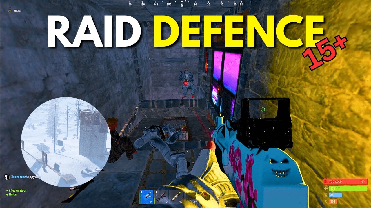 Игрок за 13 047 часов провоцирует 4 зергов.. - Rust