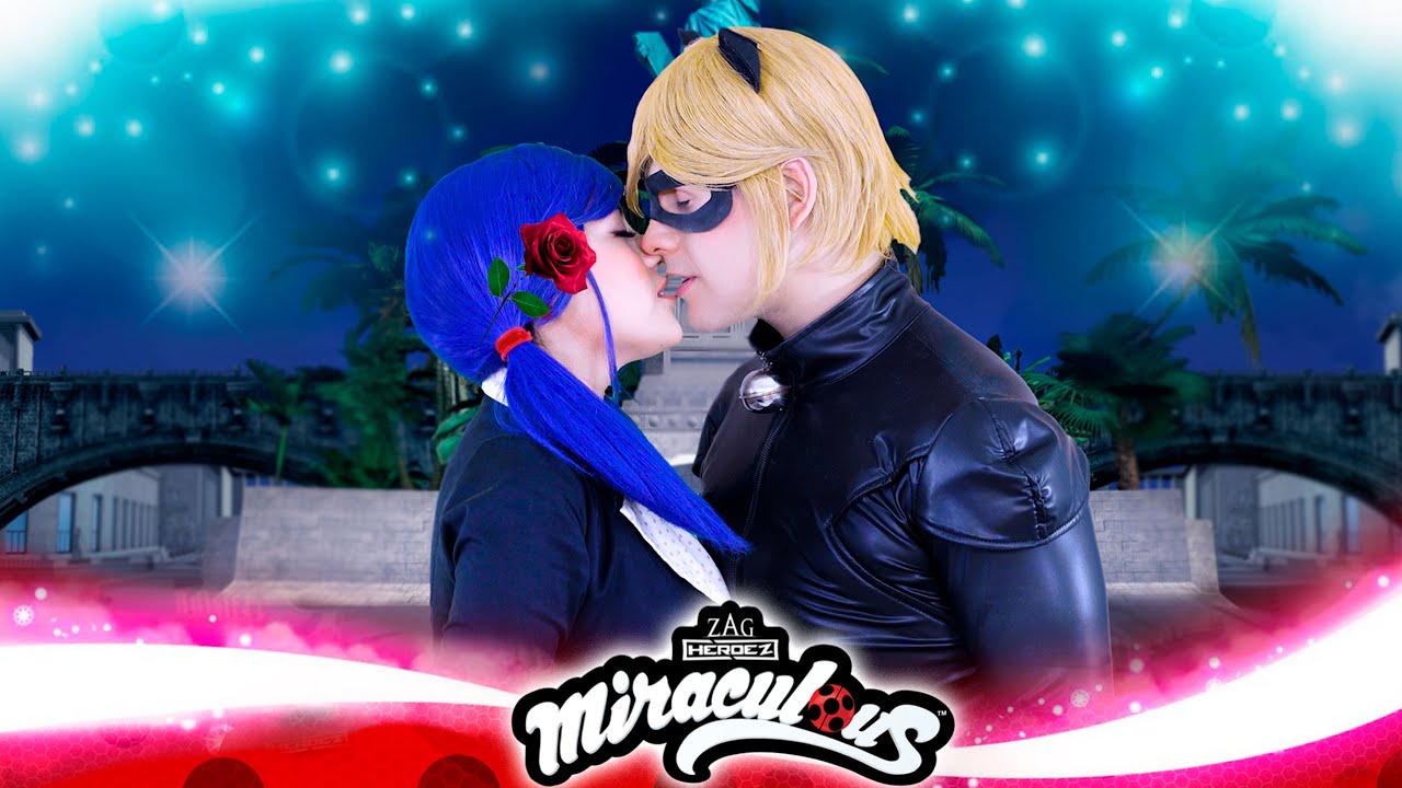 BESO MARICHAT REAL❤️ MIRACULOUS LIVE ACTION | CAT NOIR Y MARINETTE SE BESAN