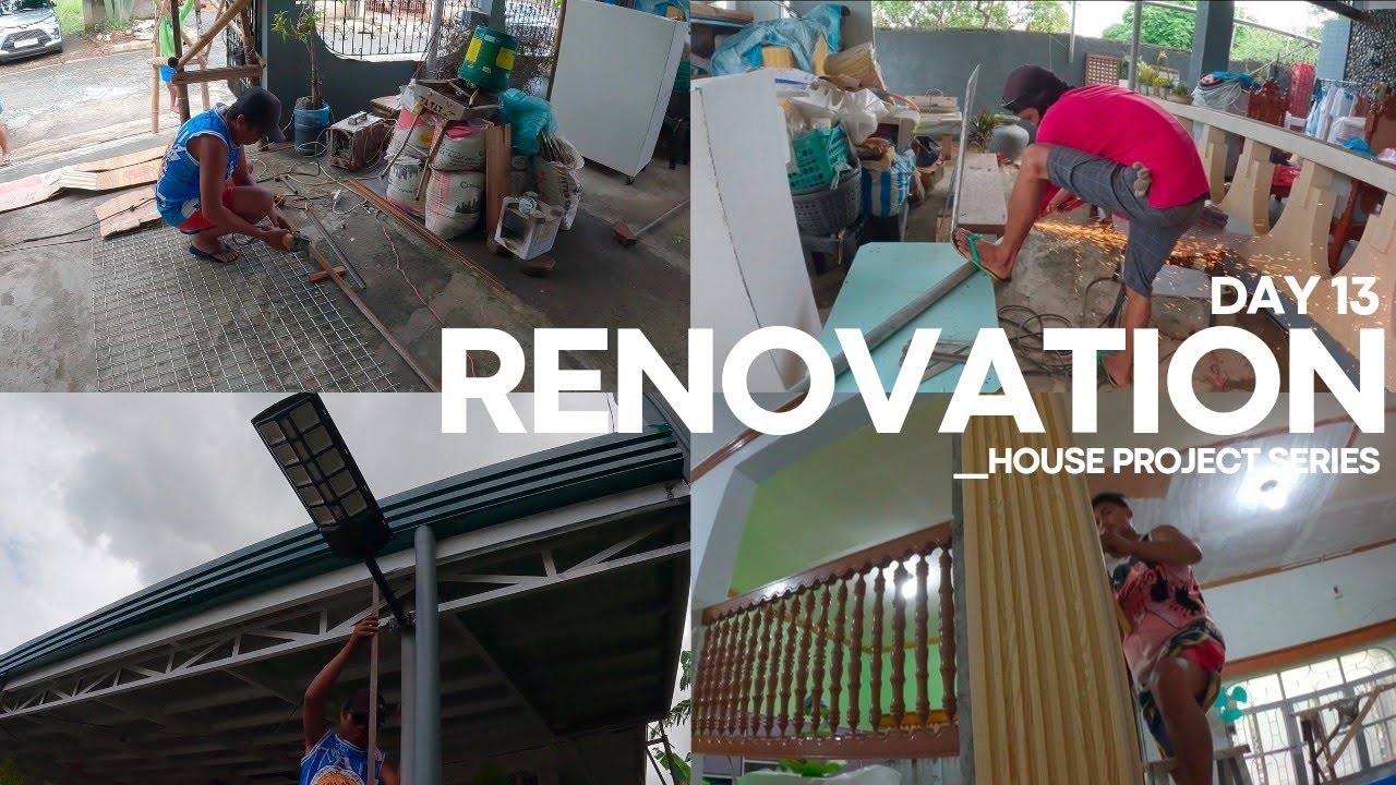HOUSE RENOVATION PART 13 [REPAINTING, STEEL TRUSSES ROOFING & FLOOR TILING]