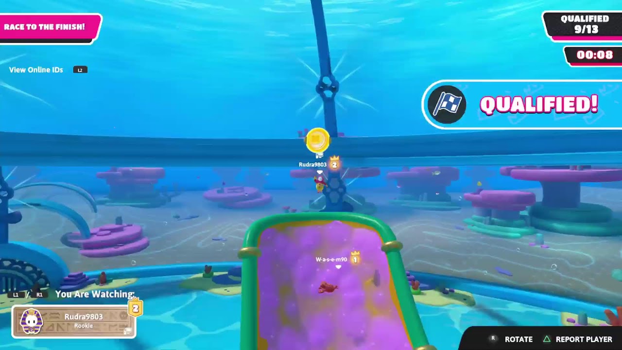 Fall GuysWith falling friends.