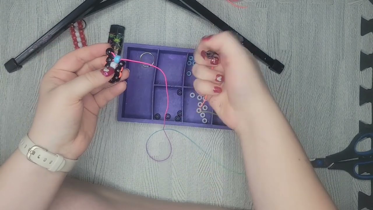 lightsaber kandi keychain tutorial