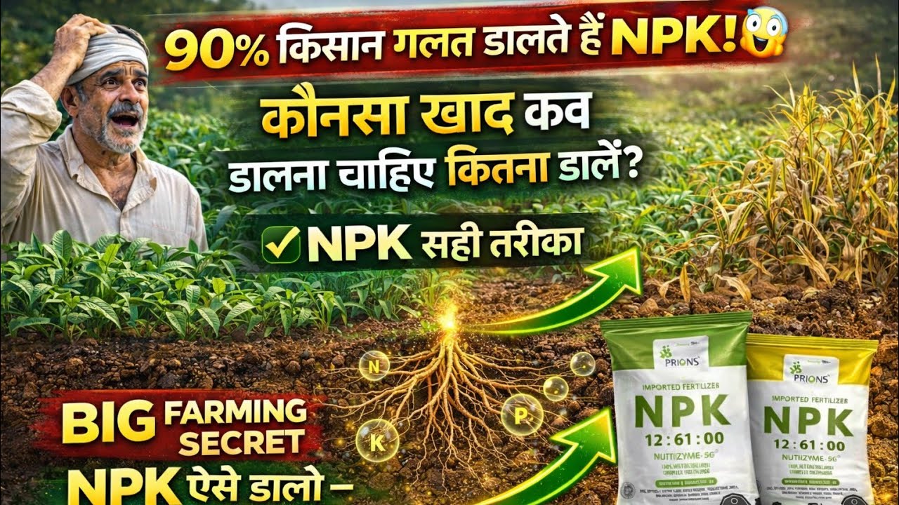 NPK ऐसे डालोगे तो फसल दोगुनी होगी! 90% किसान करते हैं ये गलती #kisanhelpguru #mandibhav #farming 