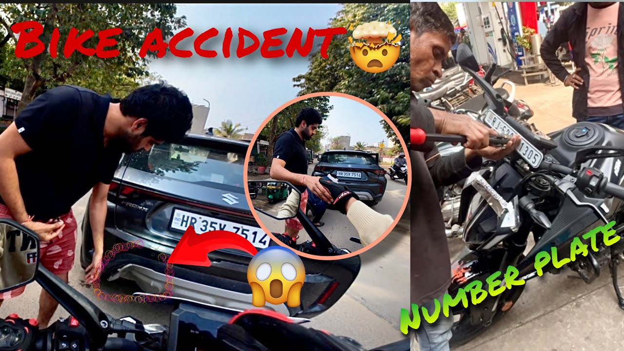 Mera Bike Ke Sath Car Ka Accident Ho Gaya😰| Bike Ka Number Plate Lag Gaya🤗