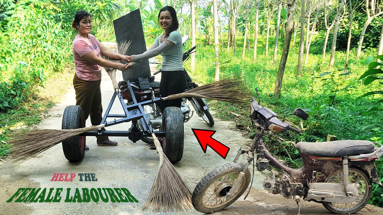 Good Deed Corner: Turning an Old Motorbike into a Street Sweeper to Support a Female Worker