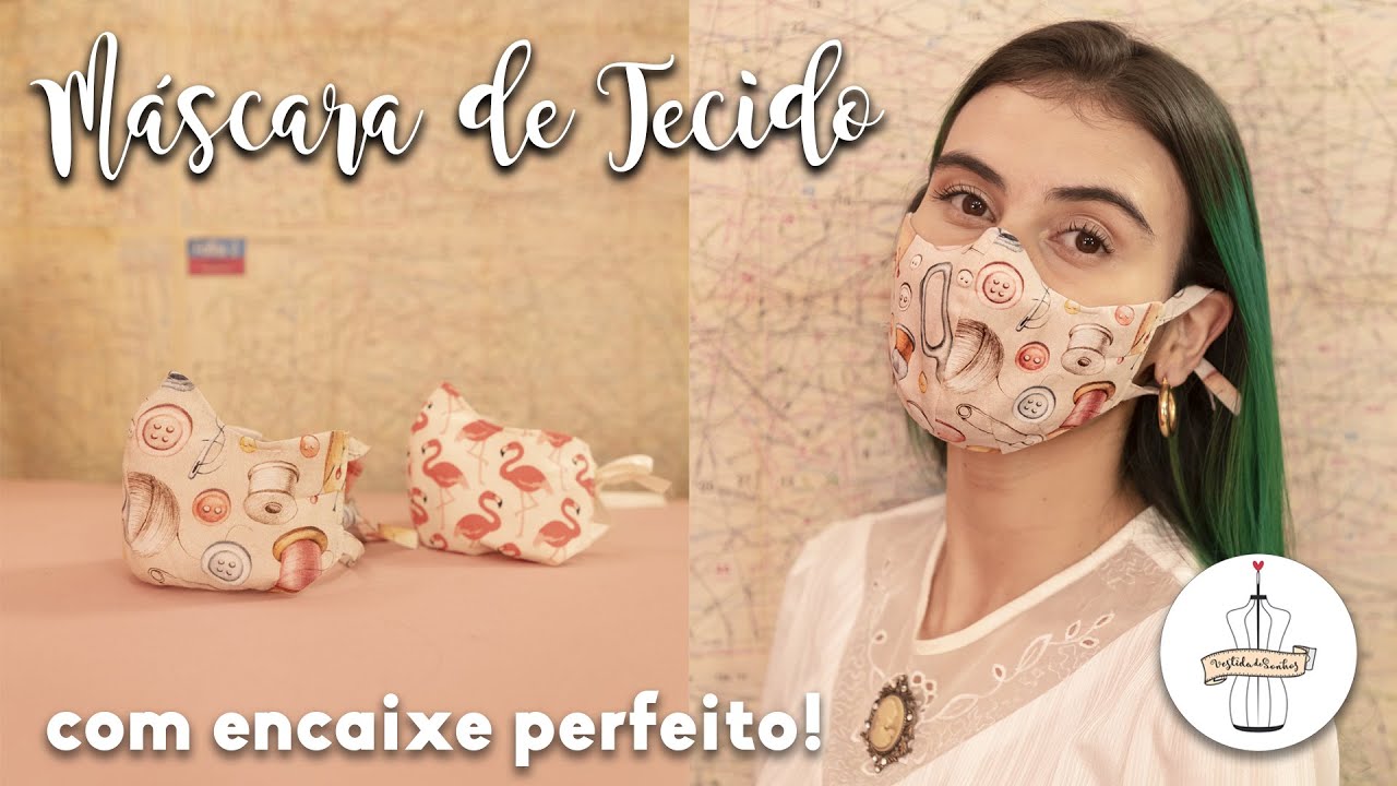 COMO FAZER Máscara de tecido com encaixe perfeito 😷MOLDES PRONTOS/EVITE PROLIFERAÇÃO DO CORONAVÍRUS🦠