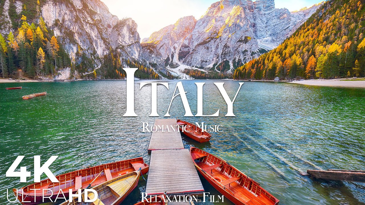Italy 4K - Relaxing Film | Ambient TV with Nature & Piano Music - Ultra HD