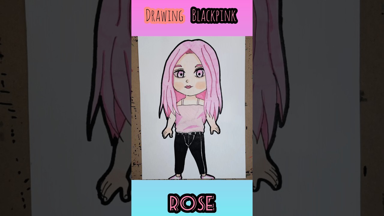 Drawing Chibi Blackpink Rose #blackpinkrose #shorts #shortvideo #youtubeshorts #animedrawholic