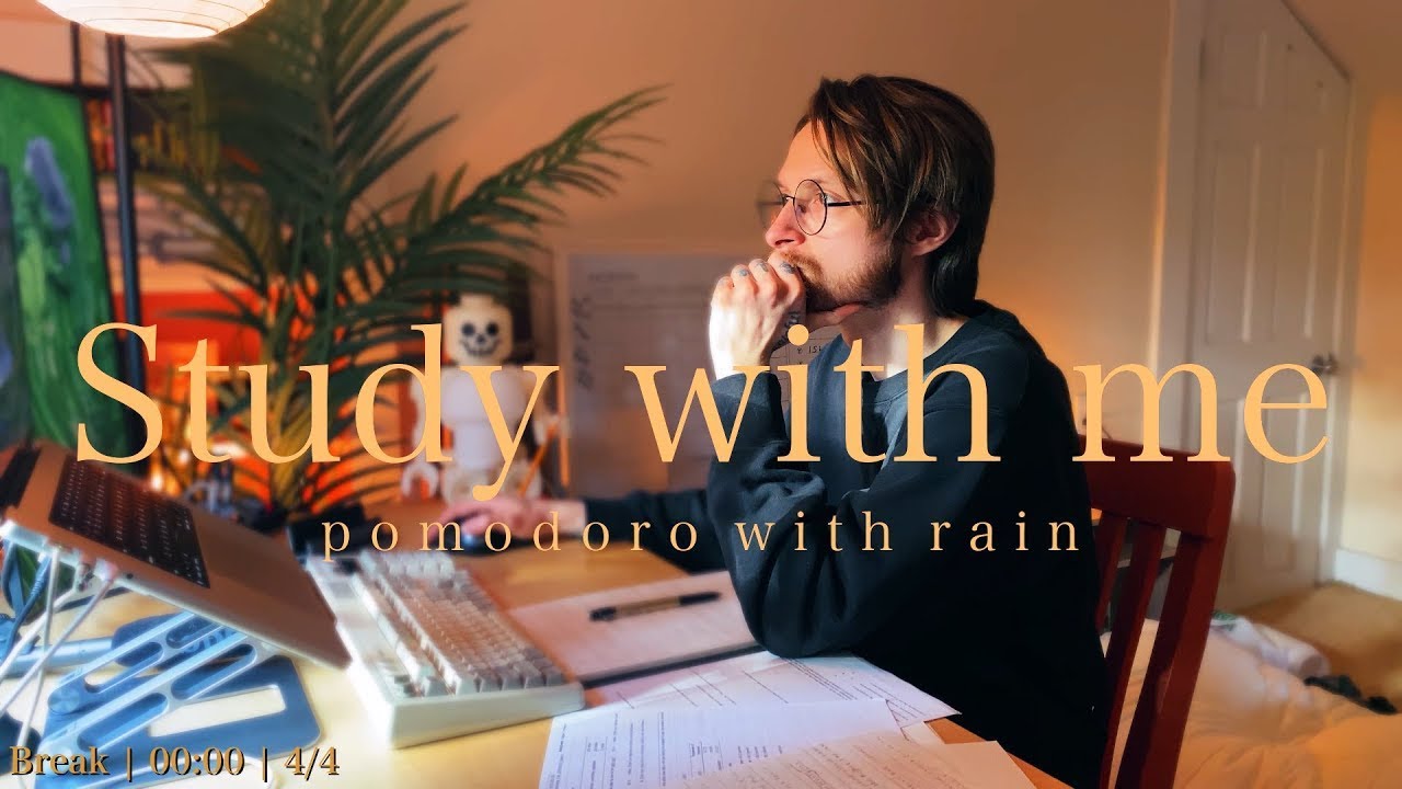 [LIVE🔴] study with me! 📚 | pomodoro w/ rain sounds 🌧️