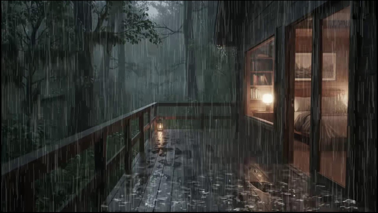 Soothing Rain Atmosphere in a Cozy Forest Cabin 🌧 Gentle Rain for Deep, Restful Sleep