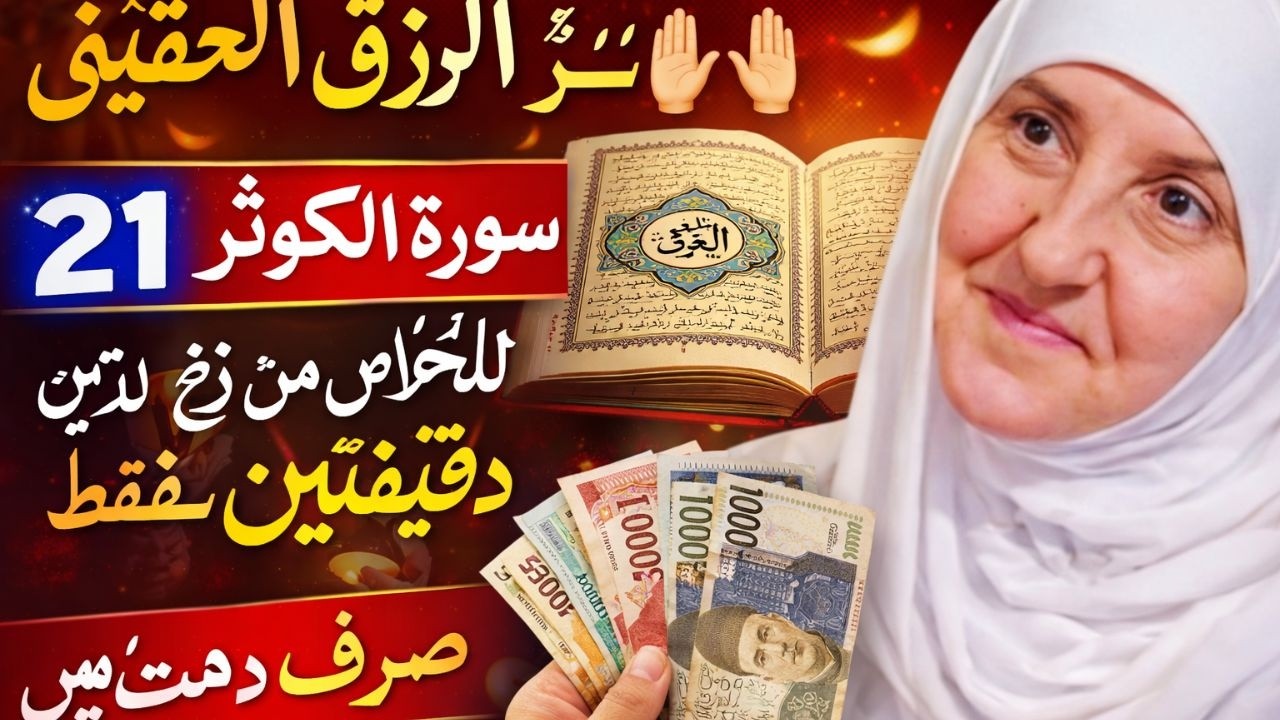 سرّ الرزق الحقيقي 🤲 سورة الكوثر 21 مرة للخلاص من الدَّين في دقيقتين فقط