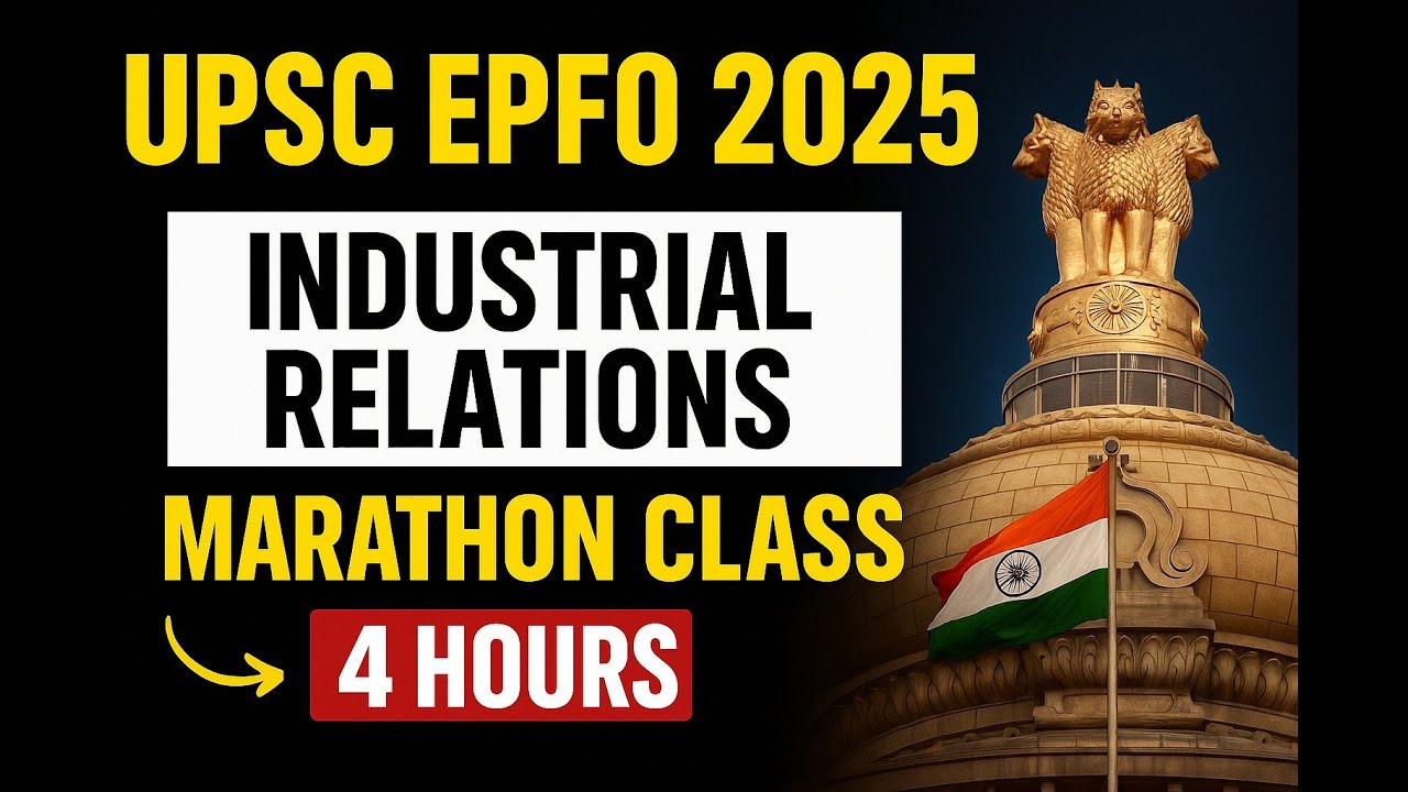 Want to ace UPSC EPFO 2025? Watch this industrial relations marathon by Venus Mam! #upsc #ias #epfo