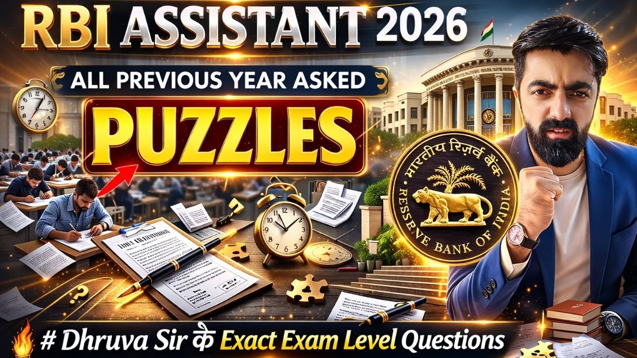 RBI Assistant Mains 2026 Puzzle Marathon|| Dhruva Sir के Exact Exam Level Qs || By Dhruva Sir
