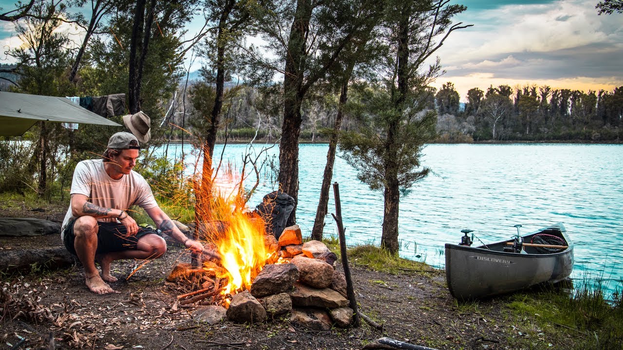 Solo Aussie Canoe Camp || CATCH & COOK