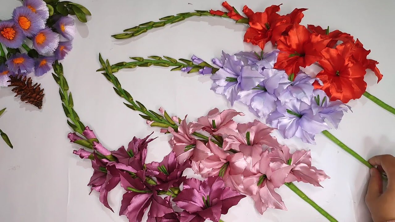 DIY| cara membuat buket bunga dari pita satin | flower Bouquet #satinribbonflowers