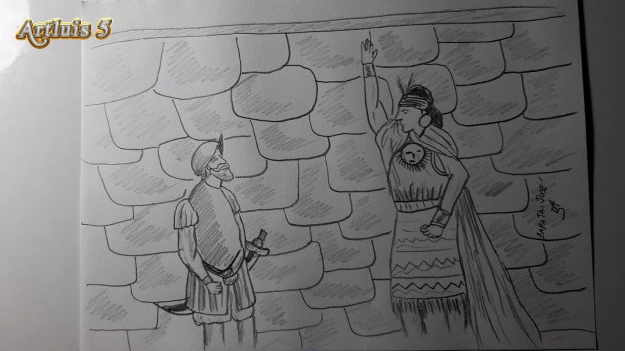 Como dibujar a Atahualpa y Pizarro