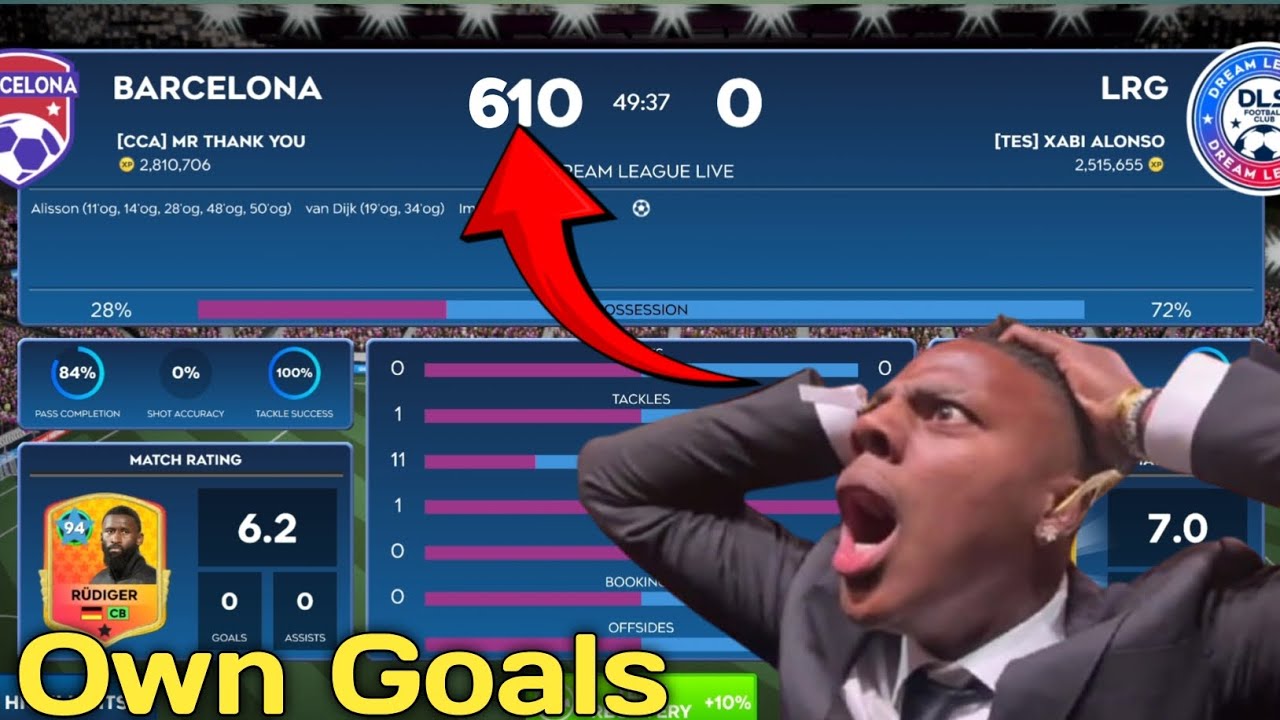 What happens if you score only own goals in Dream League Soccer 2026