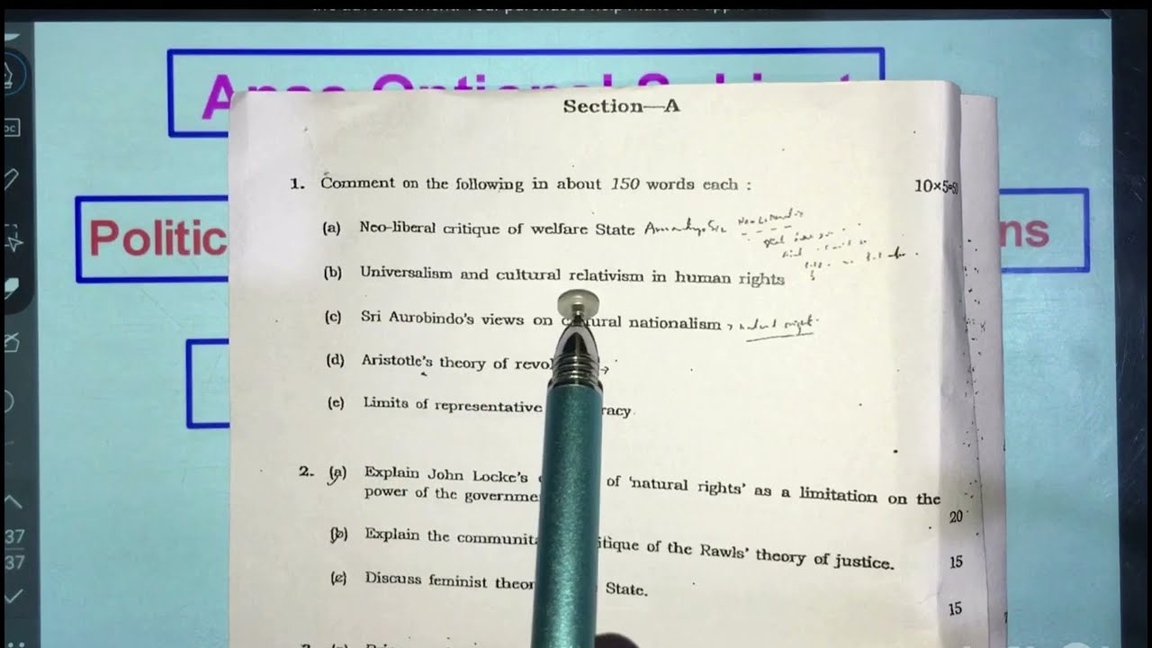 Apsc Optional Subject POLITICAL SCIENCE AND INTERNATIONAL RELATIONS Previous Years Question Paper