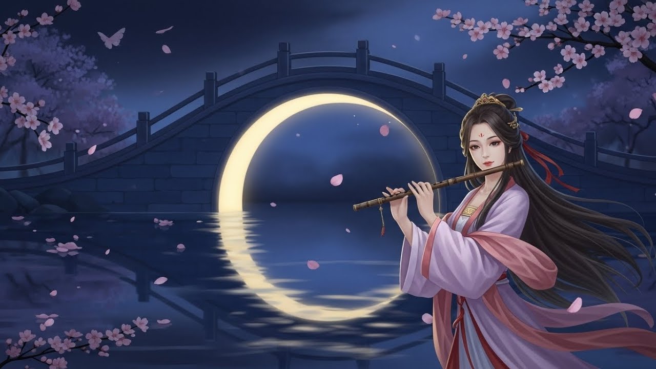 🌙Relaxing Music, Soft Bamboo Flute, Whispering Guzheng, Dreamy Nighttime Atmosphere For Deep Sleep