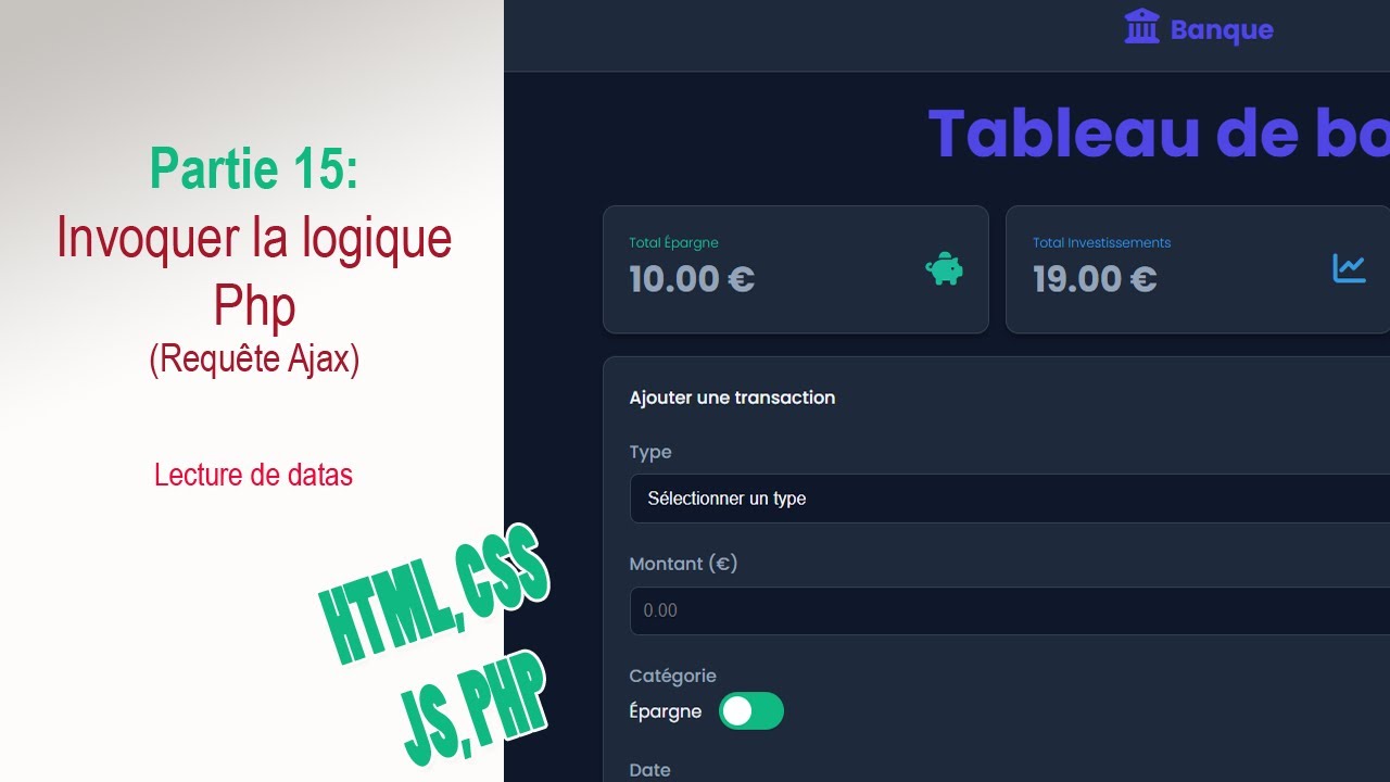 Fullstack #15/27 : Requête Ajax pour invoquer la logique Php #javascript #ajax